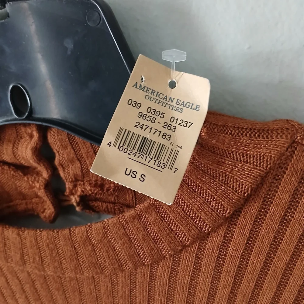 American Eagle Outfitters Women's Size Small Brown Mini‎ Knit Dress Keyhole Back